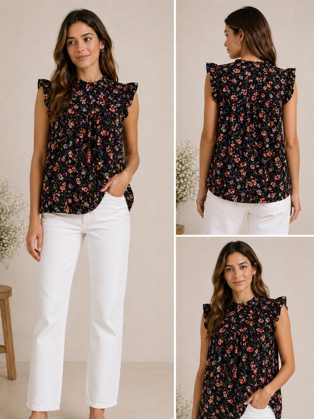 Kate Spade Wild Ones Meadow Ruffle Yoke Top Size XS